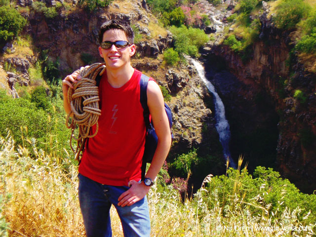 Rappelling in Yehudia Waterfall