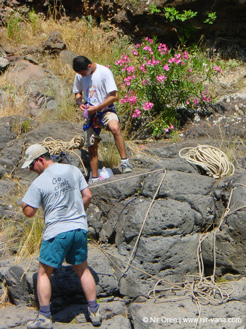 Rappelling in Yehudia Waterfall