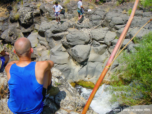 Rappelling in Yehudia Waterfall