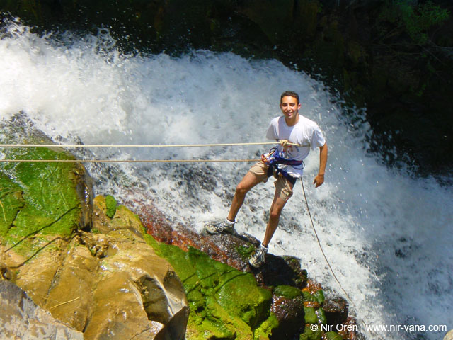 Rappelling in Yehudia Waterfall