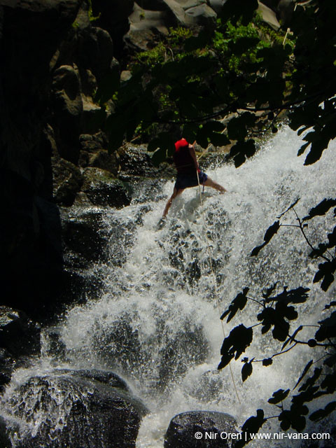 Rappelling in Yehudia Waterfall