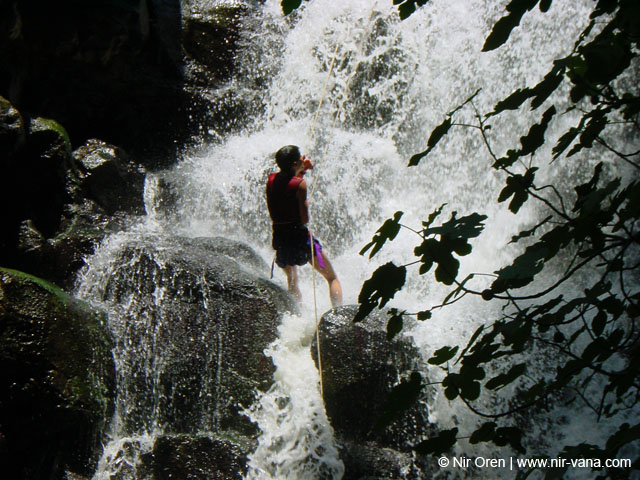 Rappelling in Yehudia Waterfall