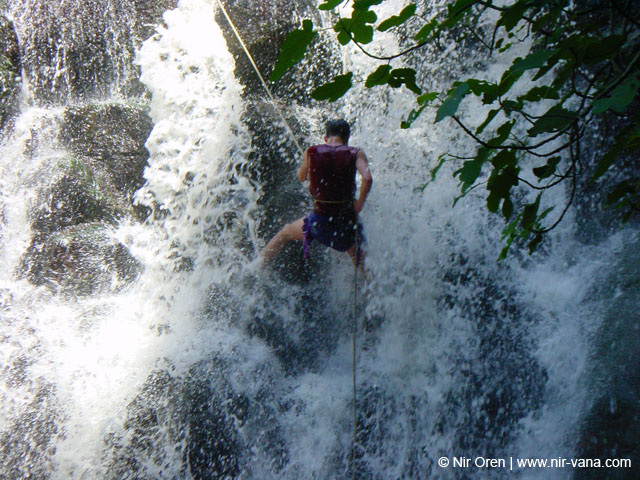 Rappelling in Yehudia Waterfall