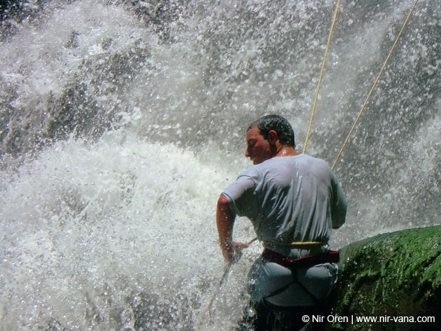 Rappelling in Yehudia Waterfall