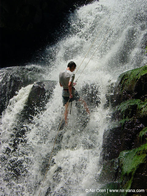 Rappelling in Yehudia Waterfall