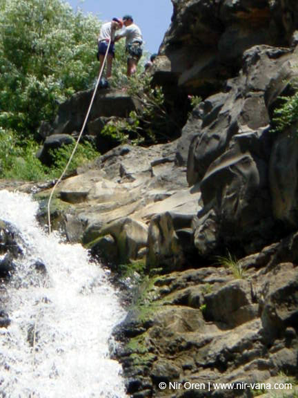 Rappelling in Yehudia Waterfall