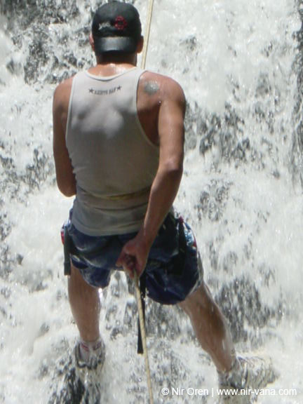 Rappelling in Yehudia Waterfall