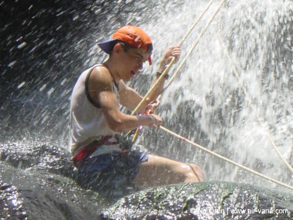 Rappelling in Yehudia Waterfall