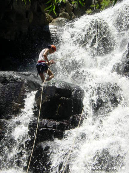 Rappelling in Yehudia Waterfall