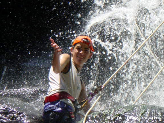 Rappelling in Yehudia Waterfall