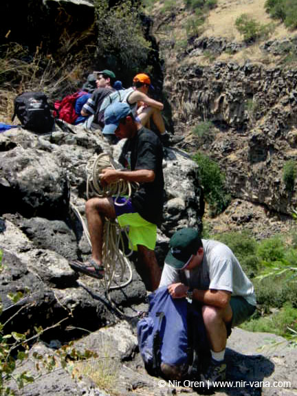 Rappelling in Yehudia Waterfall