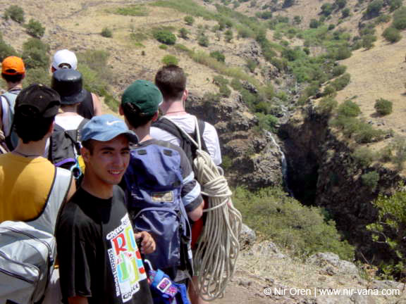 Rappelling in Yehudia Waterfall