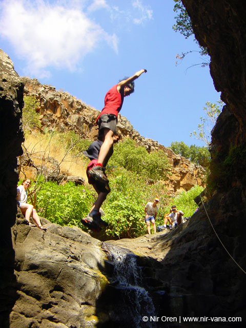 Rappelling Trek in Zavitan Stream Black Canyon