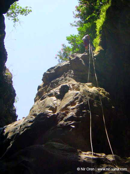 Rappelling Trek in Zavitan Stream Black Canyon