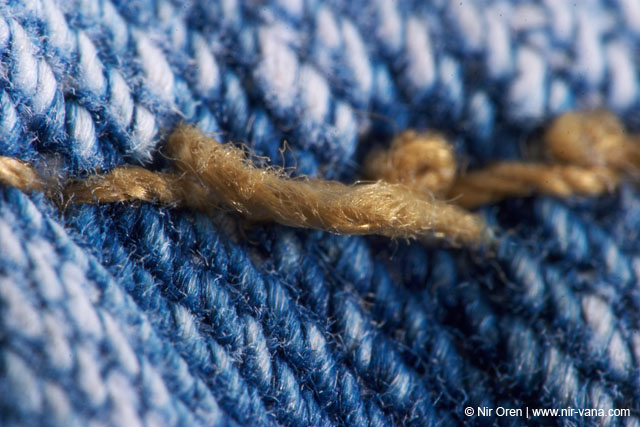 Micro photographs of a jeans